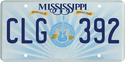 MS license plate CLG392