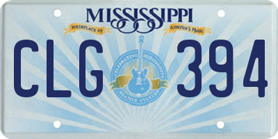 MS license plate CLG394