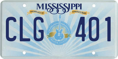 MS license plate CLG401
