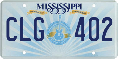 MS license plate CLG402