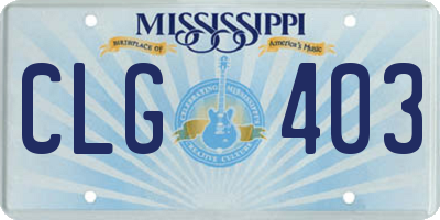 MS license plate CLG403