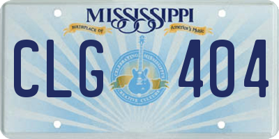 MS license plate CLG404