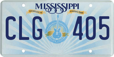 MS license plate CLG405