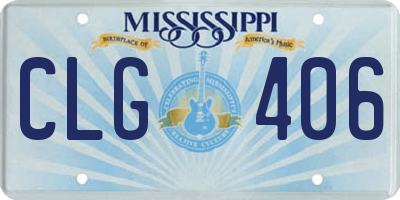 MS license plate CLG406