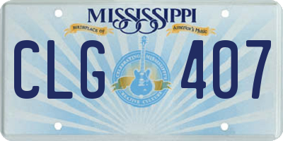 MS license plate CLG407