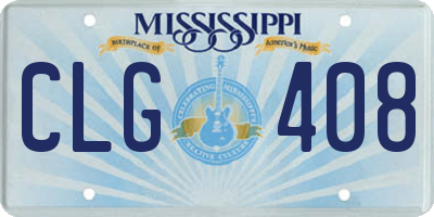 MS license plate CLG408