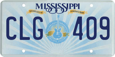 MS license plate CLG409