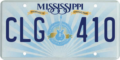 MS license plate CLG410