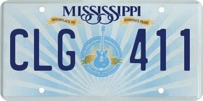 MS license plate CLG411