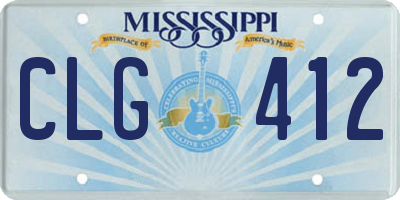 MS license plate CLG412