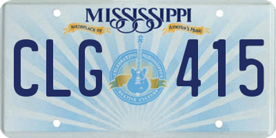 MS license plate CLG415