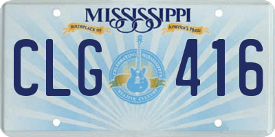 MS license plate CLG416