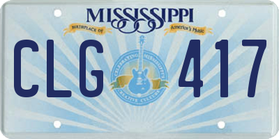 MS license plate CLG417