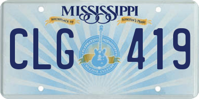 MS license plate CLG419