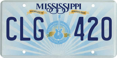 MS license plate CLG420