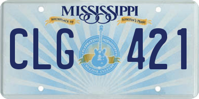 MS license plate CLG421