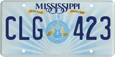MS license plate CLG423