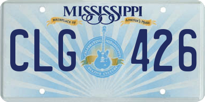 MS license plate CLG426
