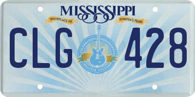 MS license plate CLG428