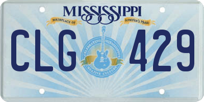 MS license plate CLG429