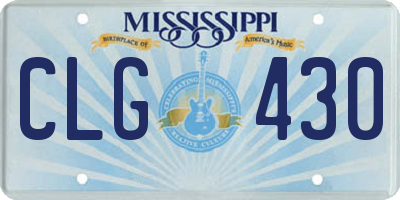 MS license plate CLG430