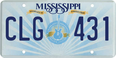 MS license plate CLG431