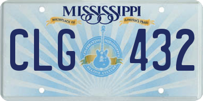 MS license plate CLG432