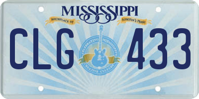 MS license plate CLG433