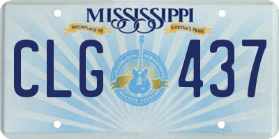 MS license plate CLG437