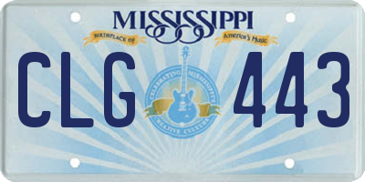 MS license plate CLG443