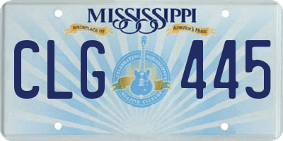 MS license plate CLG445