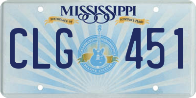 MS license plate CLG451