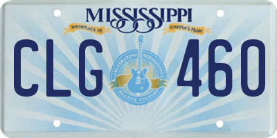 MS license plate CLG460