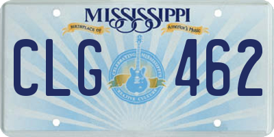 MS license plate CLG462