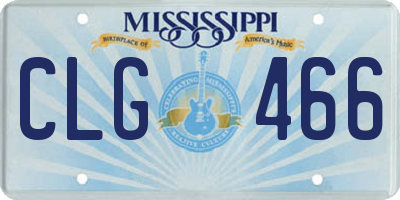 MS license plate CLG466
