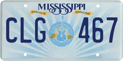 MS license plate CLG467