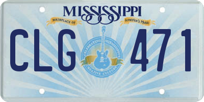 MS license plate CLG471