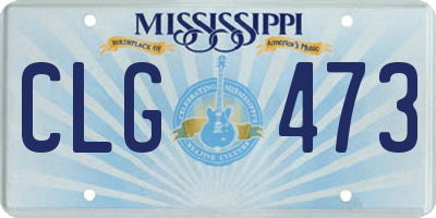 MS license plate CLG473