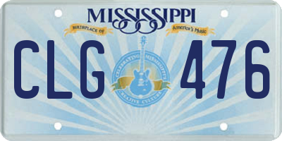 MS license plate CLG476