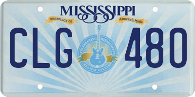 MS license plate CLG480
