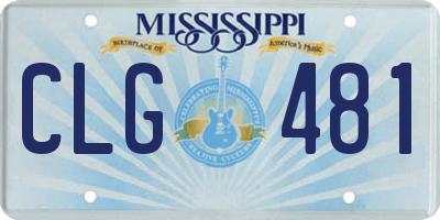 MS license plate CLG481