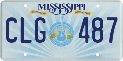 MS license plate CLG487