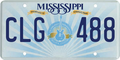 MS license plate CLG488