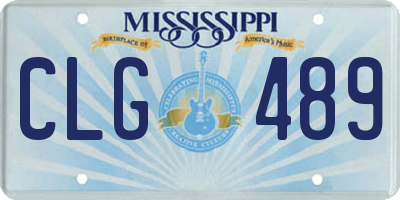 MS license plate CLG489