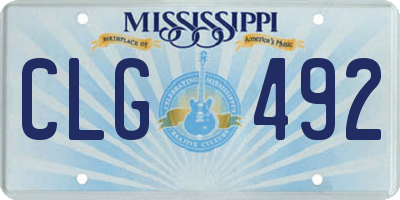 MS license plate CLG492