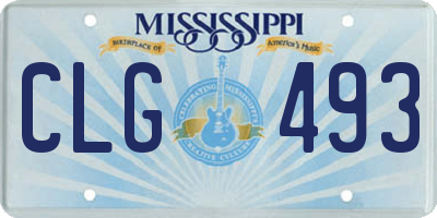 MS license plate CLG493