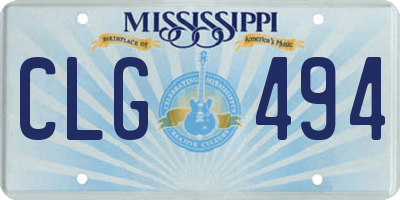 MS license plate CLG494