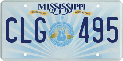MS license plate CLG495