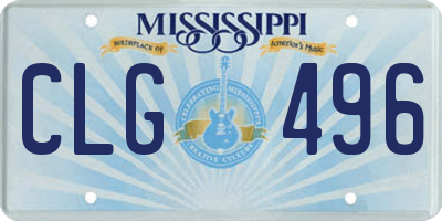 MS license plate CLG496
