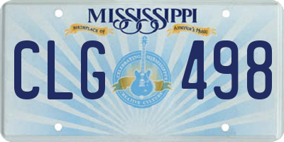 MS license plate CLG498